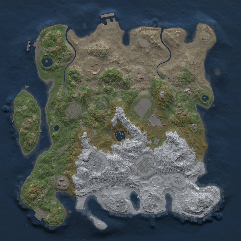 Rust Map: Procedural Map, Size: 3500, Seed: 1767626722, 13 Monuments