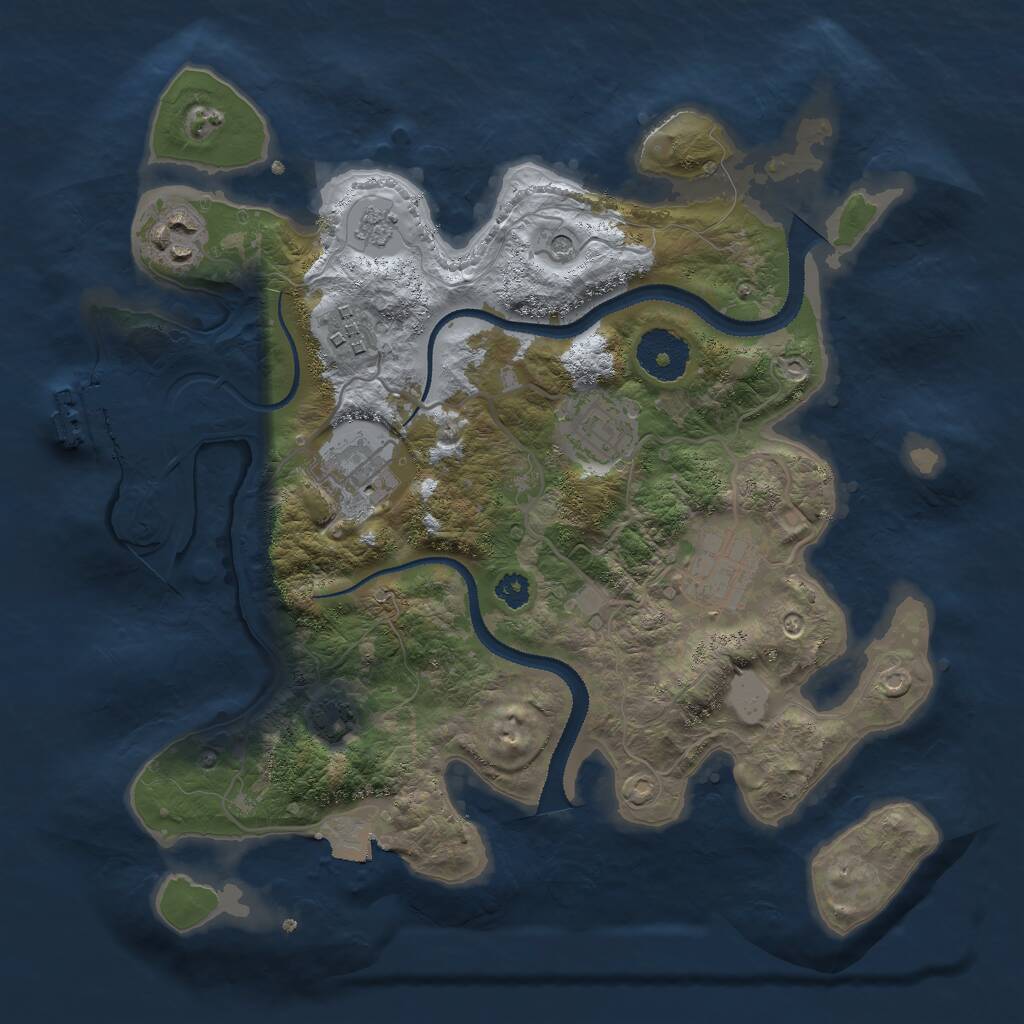 Rust Map: Procedural Map, Size: 3000, Seed: 9044, 10 Monuments