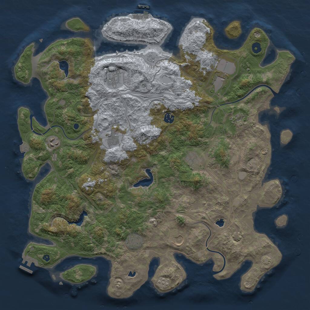 Rust Map: Procedural Map, Size: 4500, Seed: 979797979, 16 Monuments