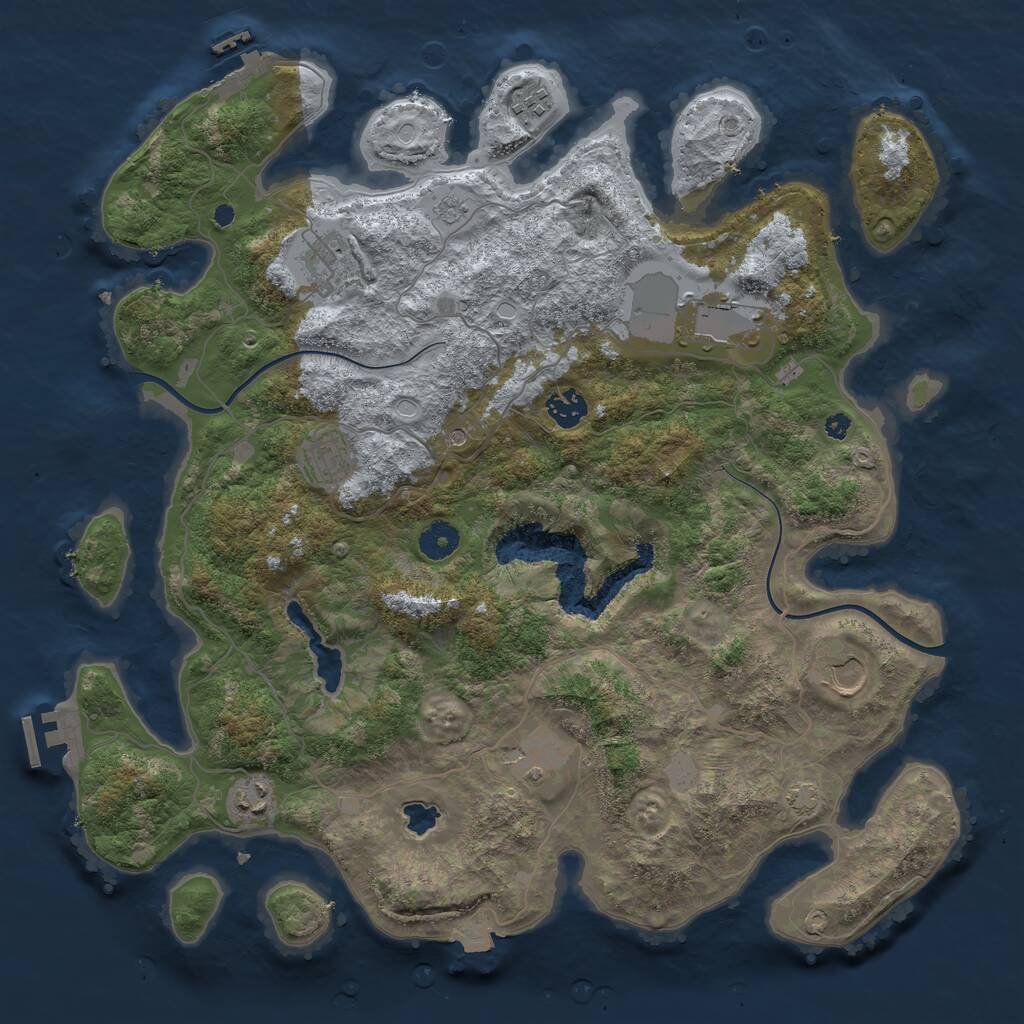 Rust Map: Procedural Map, Size: 4000, Seed: 199243073, 14 Monuments