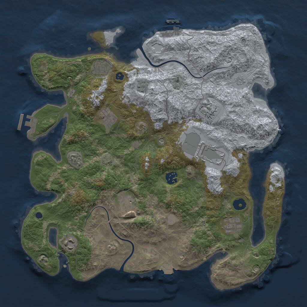 Rust Map: Procedural Map, Size: 3750, Seed: 5621349, 15 Monuments