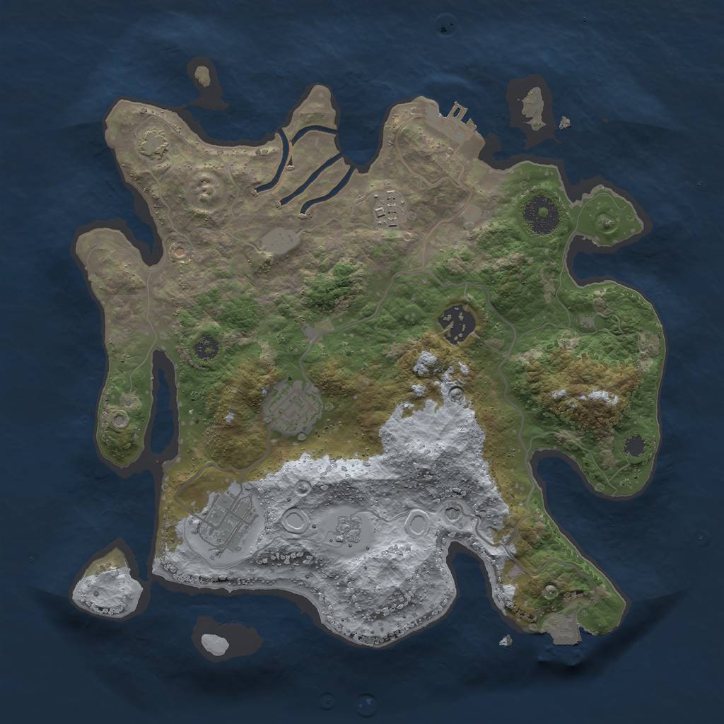 Rust Map: Procedural Map, Size: 3000, Seed: 315617143, 11 Monuments