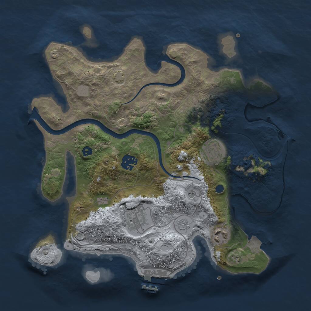 Rust Map: Procedural Map, Size: 3000, Seed: 315617143, 9 Monuments