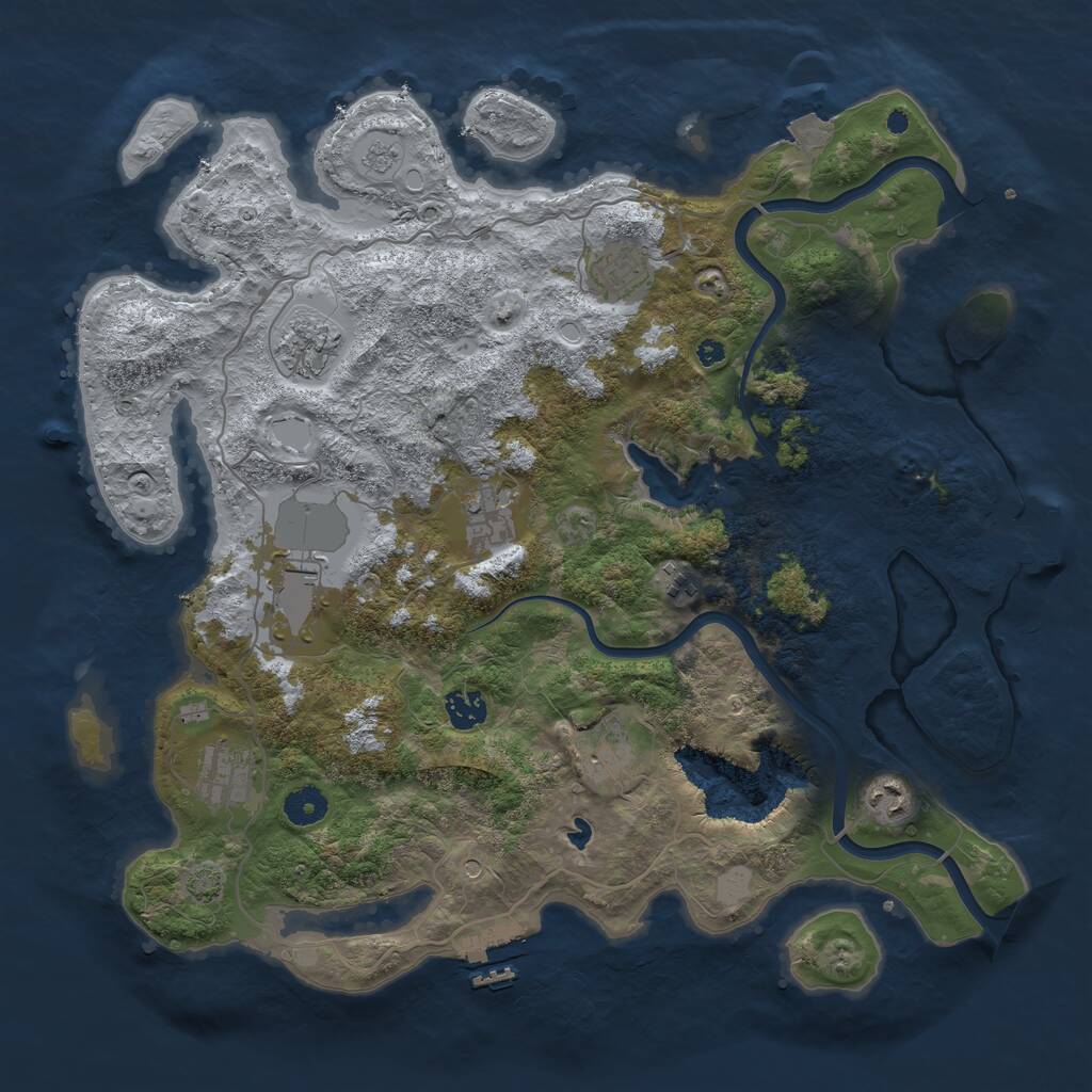 Rust Map: Procedural Map, Size: 4000, Seed: 436538490, 15 Monuments