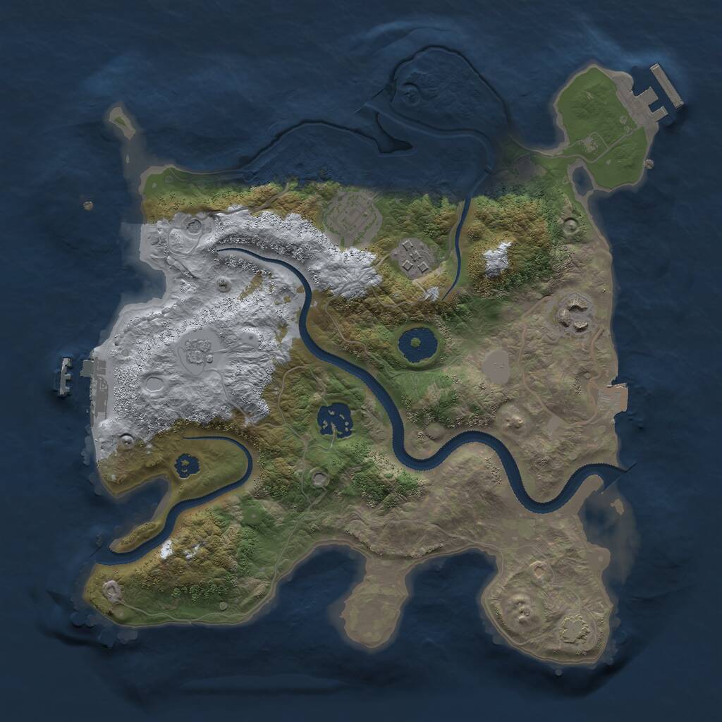 Rust Map: Procedural Map, Size: 3000, Seed: 141368465, 10 Monuments