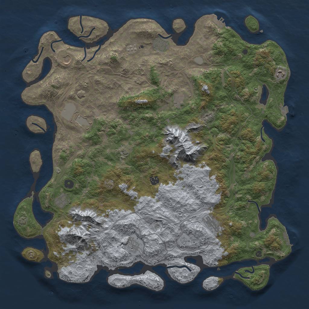 Rust Map: Procedural Map, Size: 5000, Seed: 326932, 19 Monuments