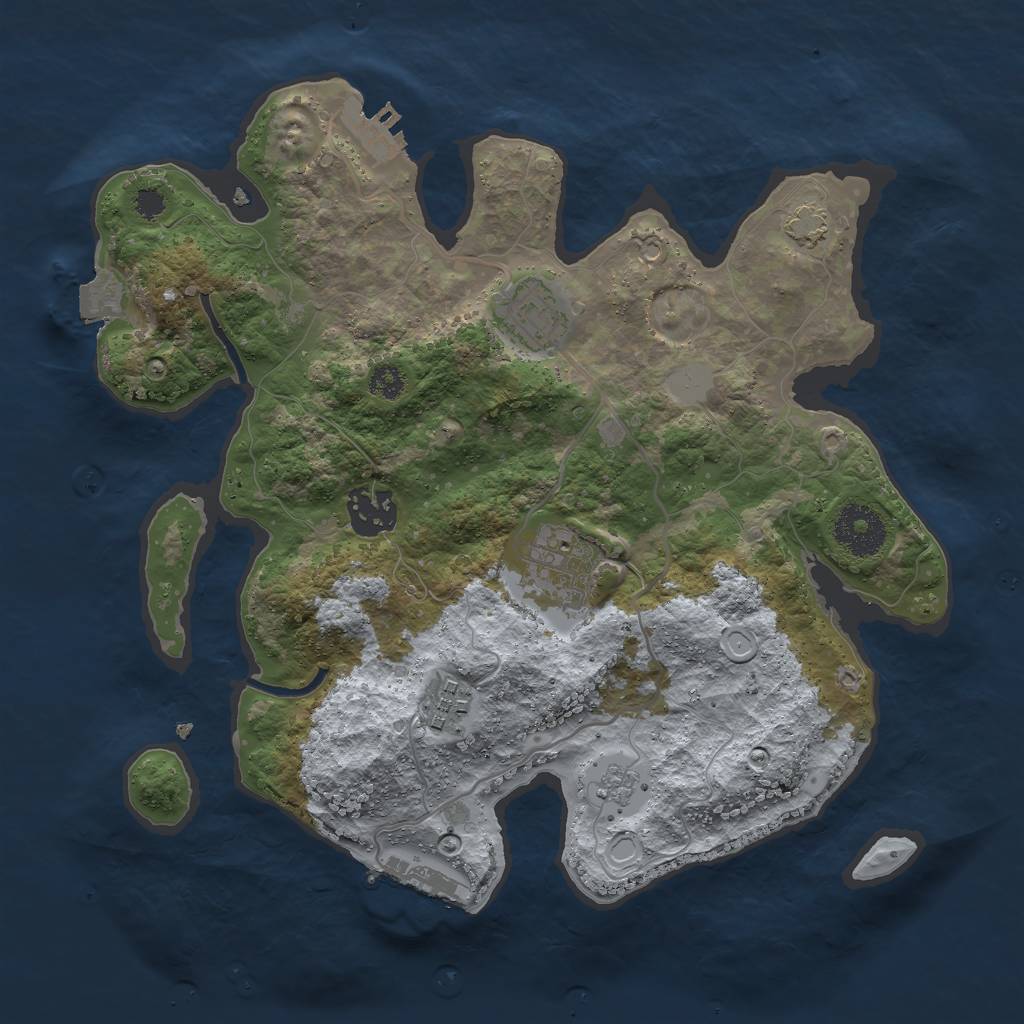Rust Map: Procedural Map, Size: 3000, Seed: 6605, 11 Monuments