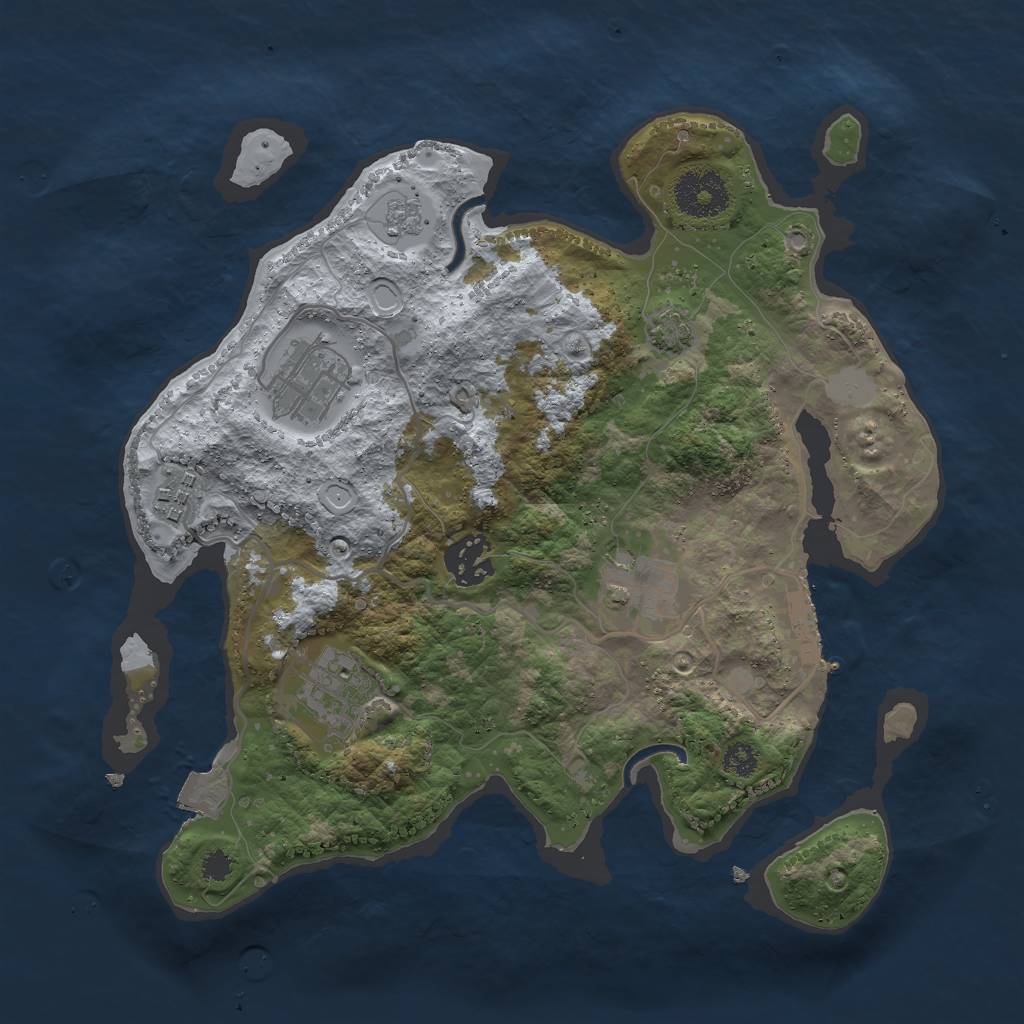Rust Map: Procedural Map, Size: 3000, Seed: 1284037, 11 Monuments