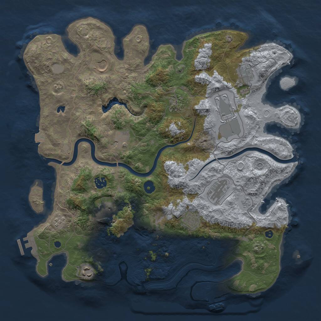 Rust Map: Procedural Map, Size: 4000, Seed: 88934, 17 Monuments