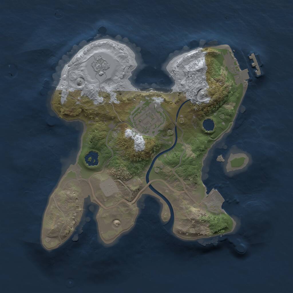 Rust Map: Procedural Map, Size: 2000, Seed: 1516104175, 4 Monuments