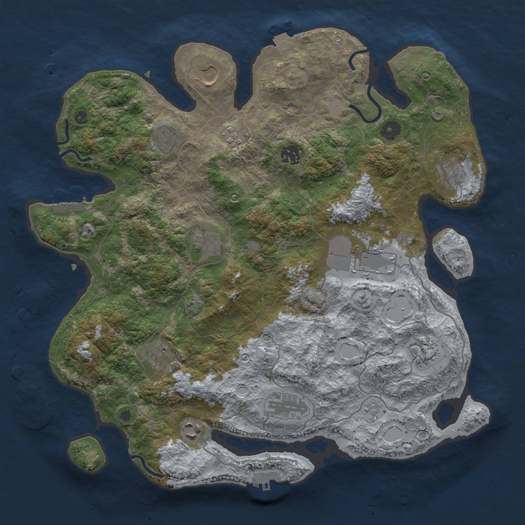 Rust Map: Procedural Map, Size: 4000, Seed: 85893467, 19 Monuments