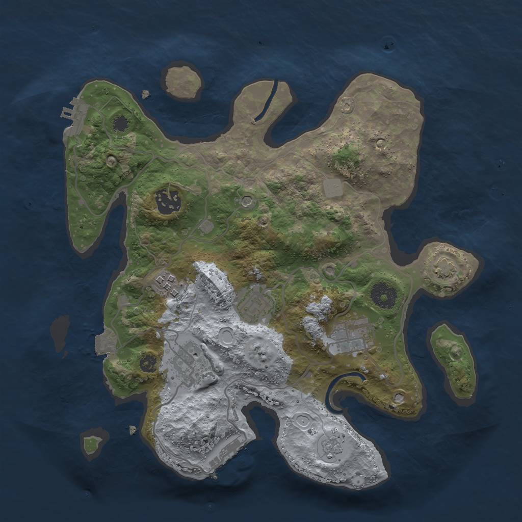 Rust Map: Procedural Map, Size: 3000, Seed: 5927, 13 Monuments
