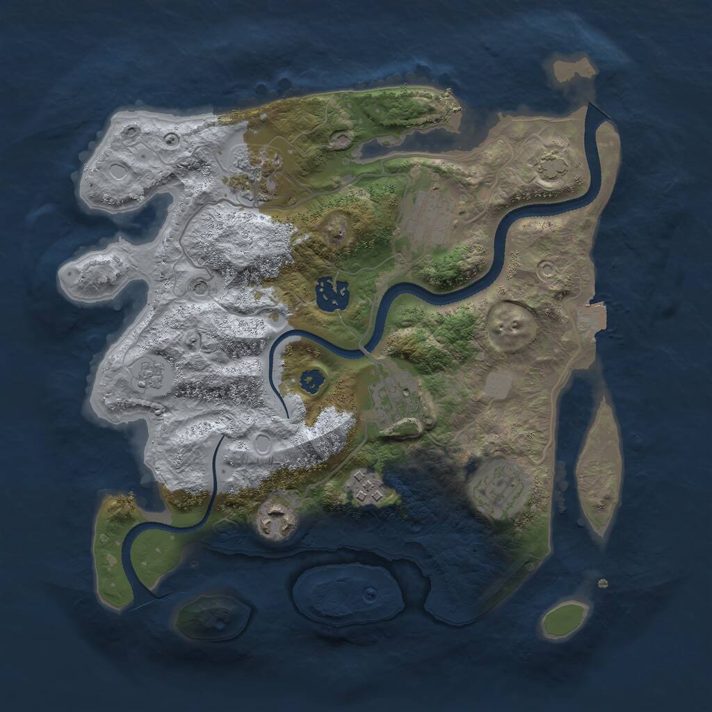 Rust Map: Procedural Map, Size: 3000, Seed: 63709343, 11 Monuments