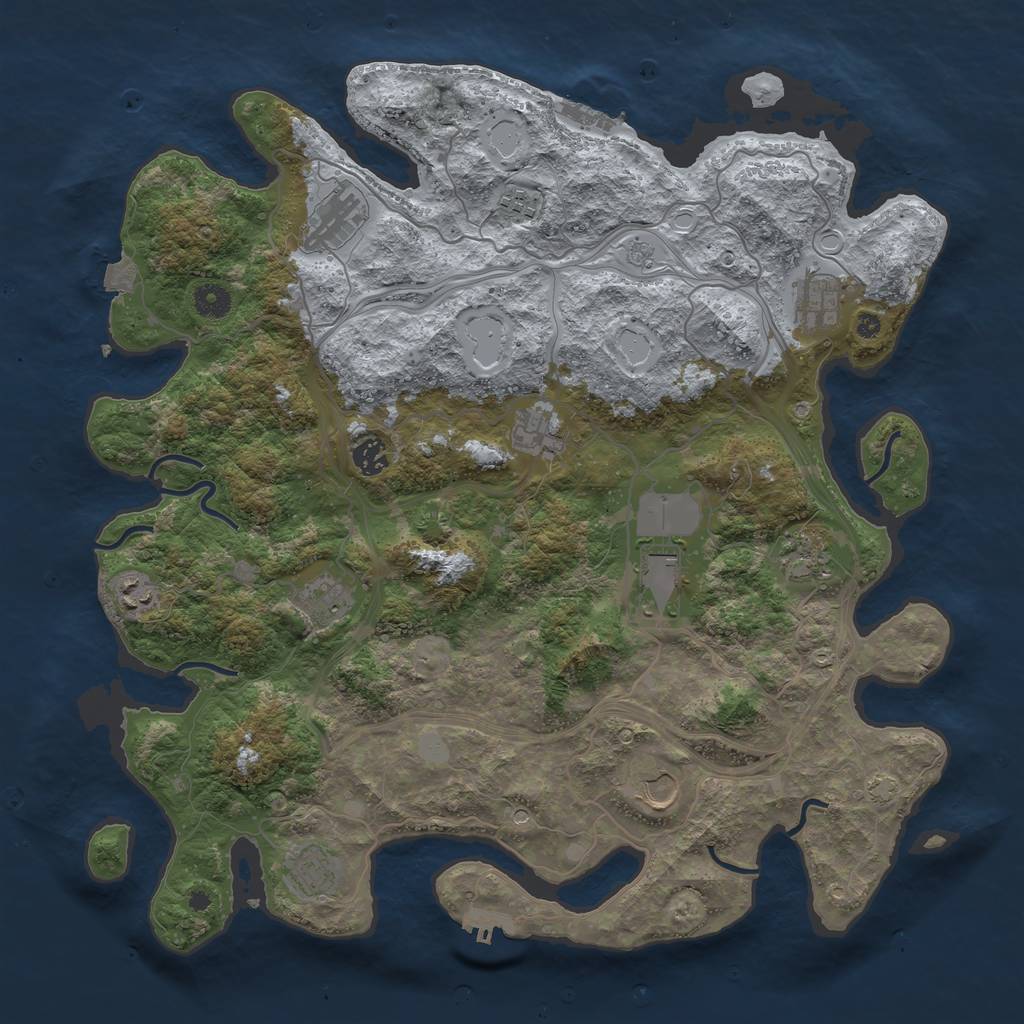 Rust Map: Procedural Map, Size: 4250, Seed: 47474, 19 Monuments