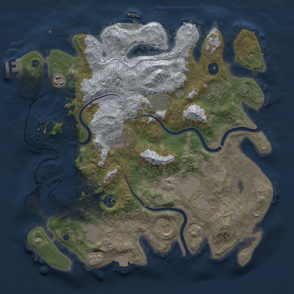 Rust Map: Procedural Map, Size: 3800, Seed: 722520363, 15 Monuments