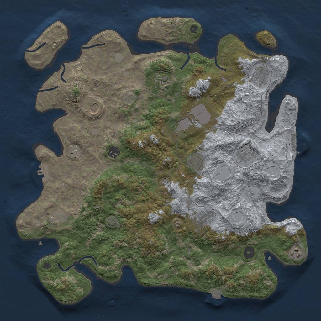 Rust Map: Procedural Map, Size: 4098, Seed: 465, 19 Monuments