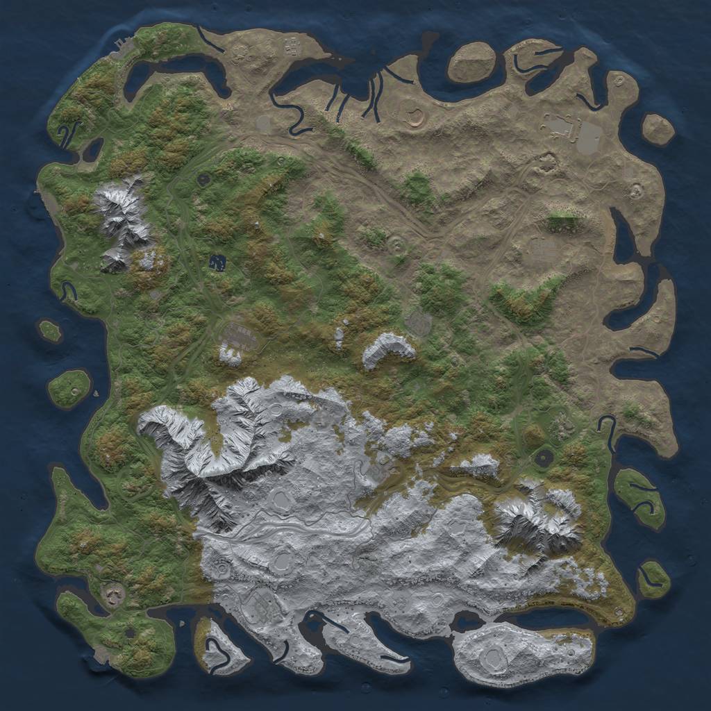 Rust Map: Procedural Map, Size: 6000, Seed: 6051041, 19 Monuments