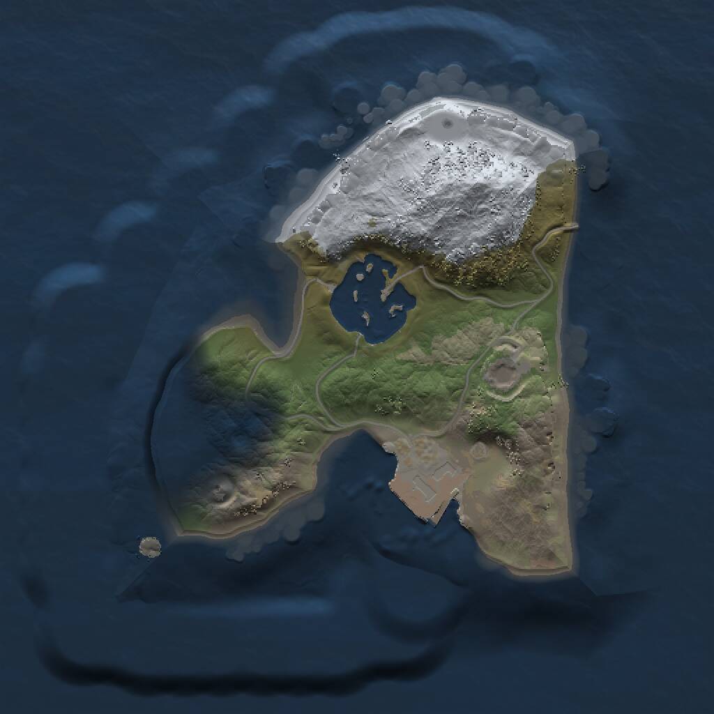 Rust Map: Procedural Map, Size: 1338, Seed: 1, 2 Monuments
