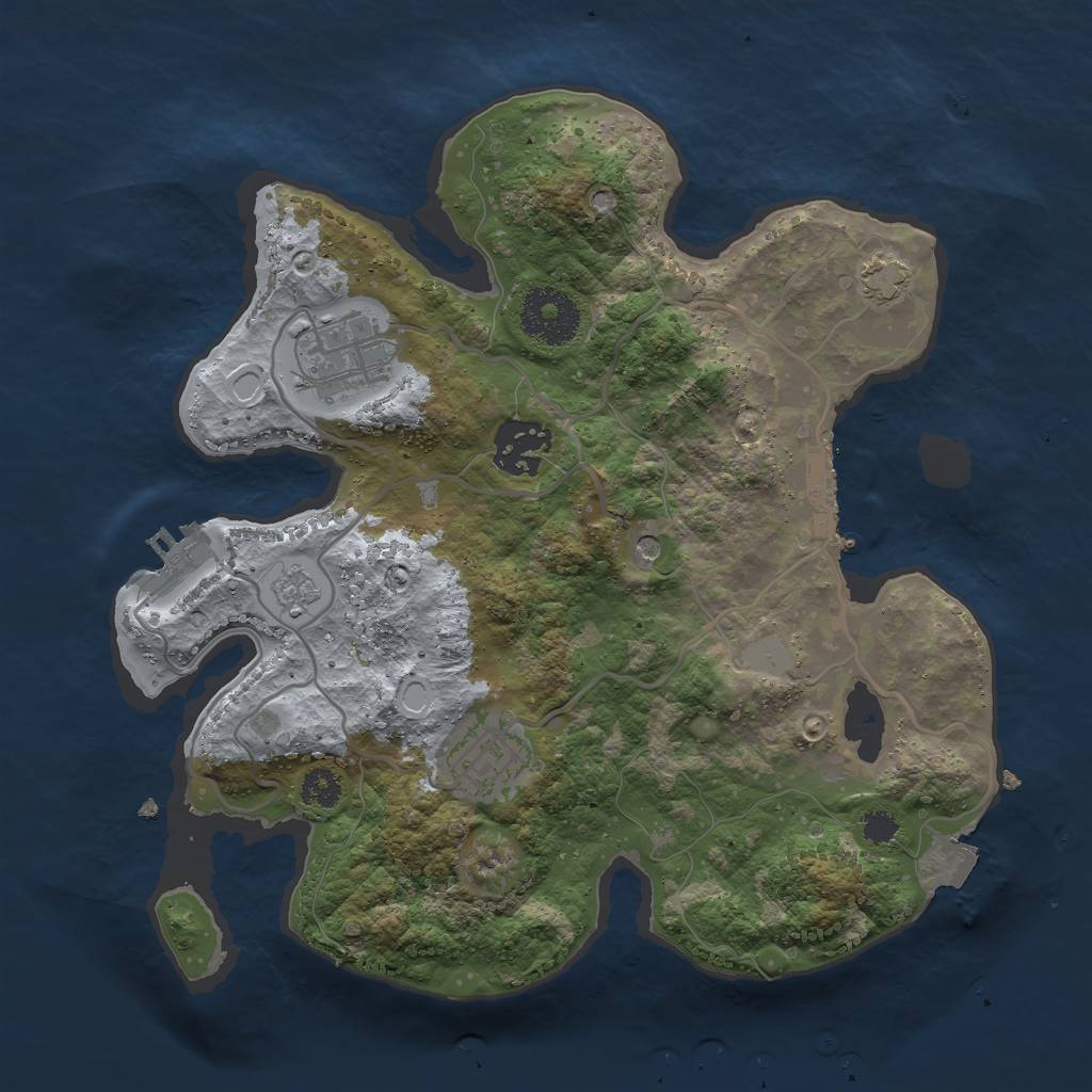 Rust Map: Procedural Map, Size: 2800, Seed: 1207626260, 11 Monuments