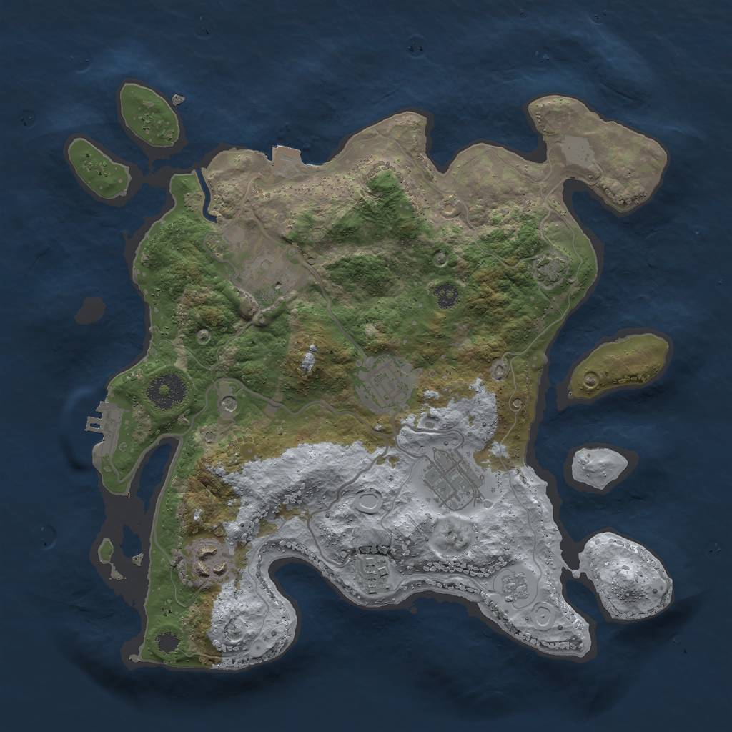 Rust Map: Procedural Map, Size: 3000, Seed: 141, 12 Monuments