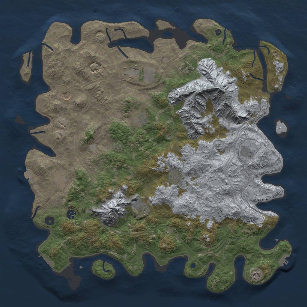 Rust Map: Procedural Map, Size: 5000, Seed: 1269964018, 19 Monuments