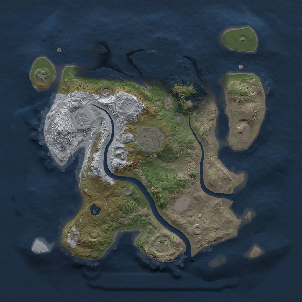 Rust Map: Procedural Map, Size: 2750, Seed: 2549863, 6 Monuments