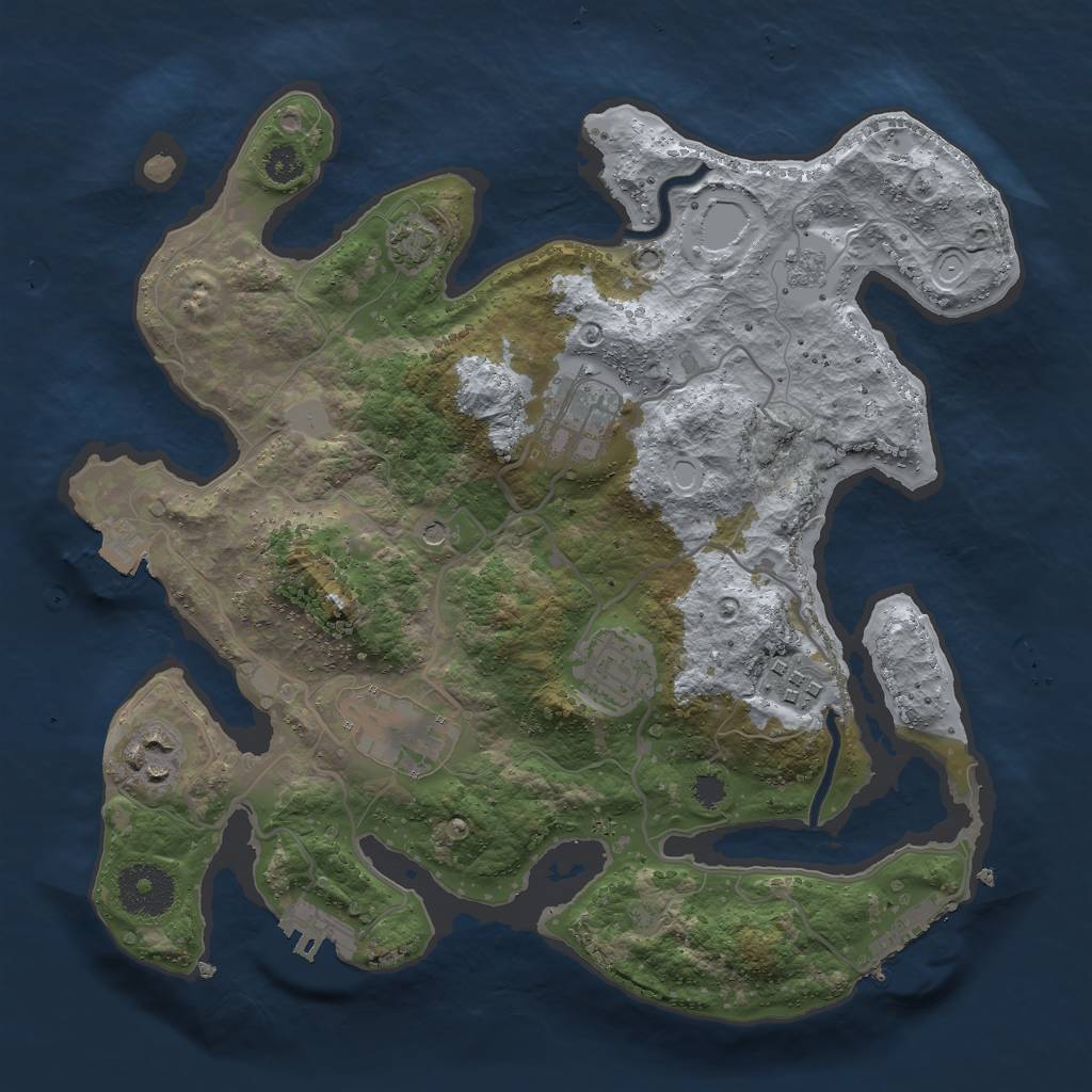 Rust Map: Procedural Map, Size: 3000, Seed: 11012, 13 Monuments