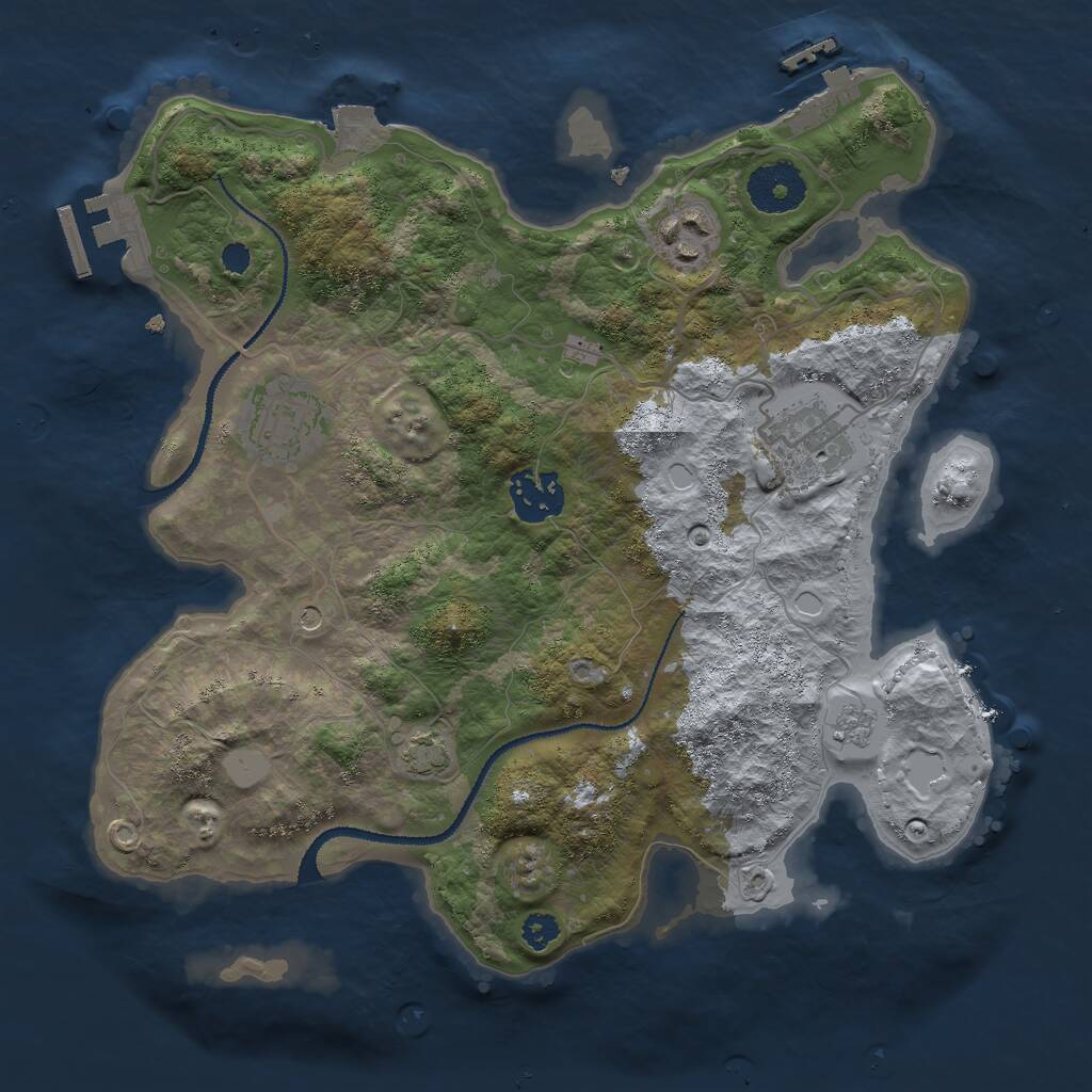 Rust Map: Procedural Map, Size: 3000, Seed: 953, 10 Monuments