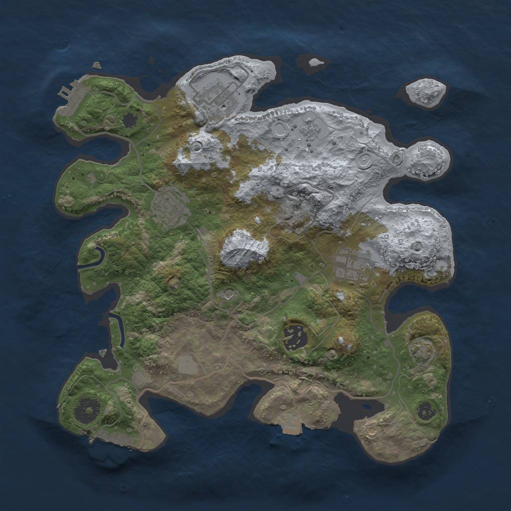 Rust Map: Procedural Map, Size: 3000, Seed: 31440, 12 Monuments