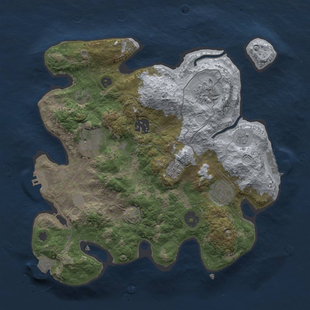 Rust Map: Procedural Map, Size: 3000, Seed: 435, 12 Monuments