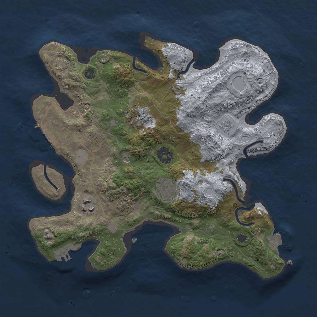 Rust Map: Procedural Map, Size: 3000, Seed: 1312719107, 11 Monuments