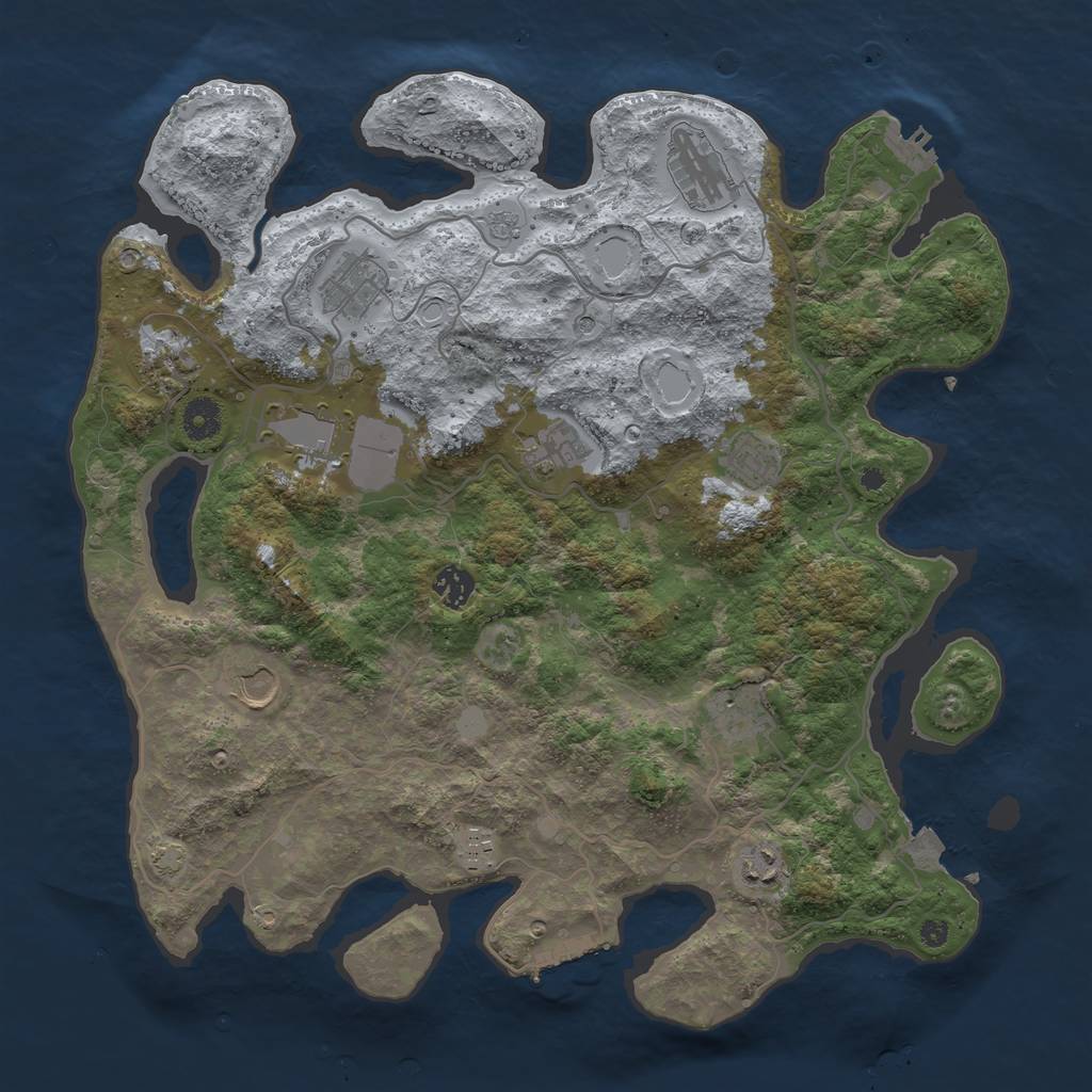 Rust Map: Procedural Map, Size: 4000, Seed: 1150622, 19 Monuments