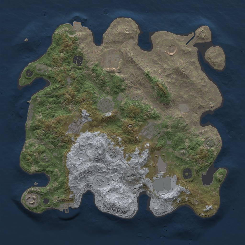 Rust Map: Procedural Map, Size: 3500, Seed: 2347, 17 Monuments