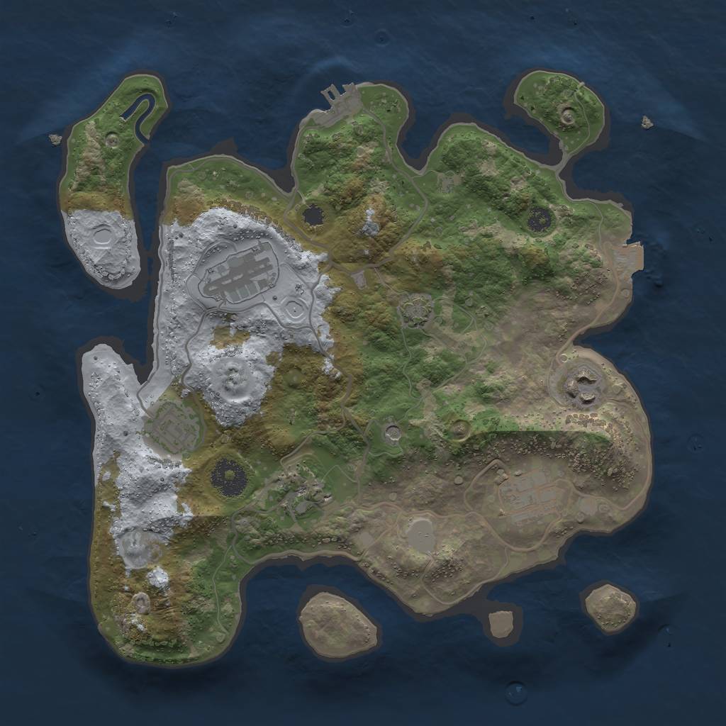 Rust Map: Procedural Map, Size: 3000, Seed: 28951, 11 Monuments