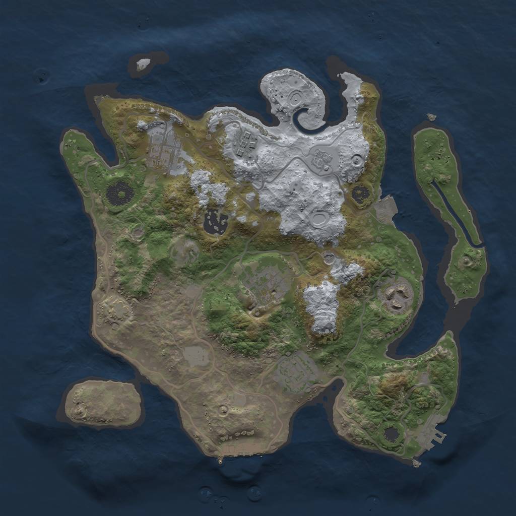 Rust Map: Procedural Map, Size: 3000, Seed: 2122878268, 14 Monuments