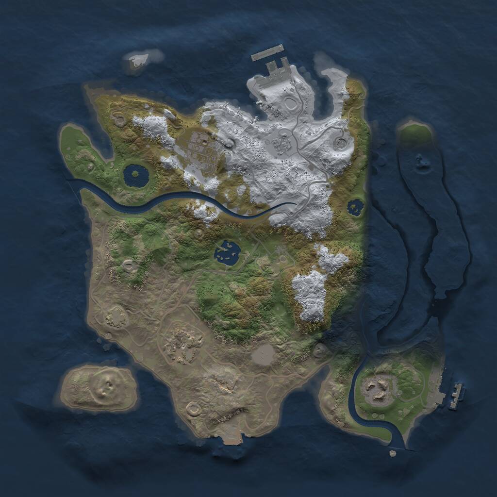 Rust Map: Procedural Map, Size: 3000, Seed: 2122878268, 10 Monuments