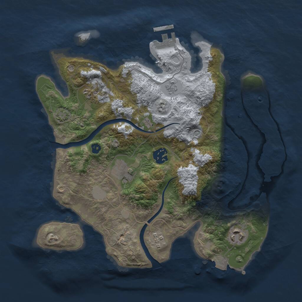Rust Map: Procedural Map, Size: 3000, Seed: 2122878268, 10 Monuments