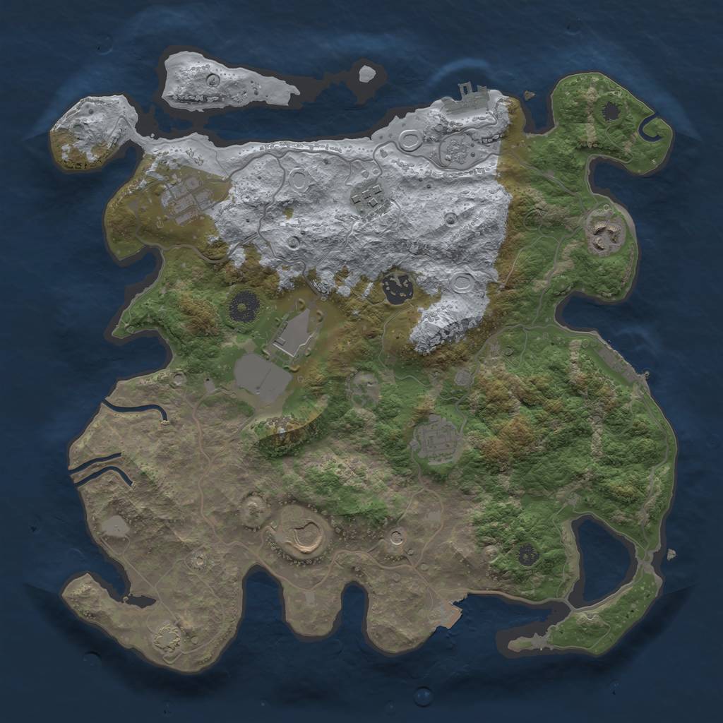 Rust Map: Procedural Map, Size: 3500, Seed: 325035, 15 Monuments