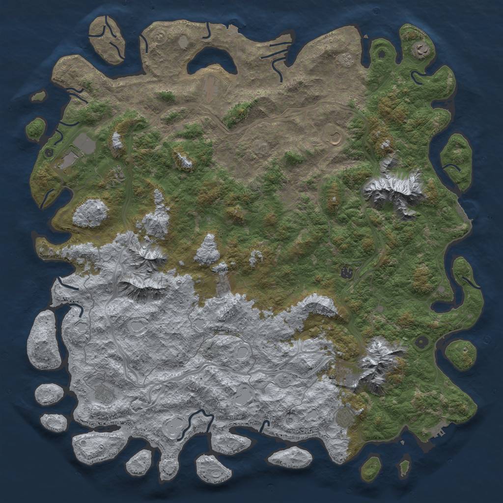 Rust Map: Procedural Map, Size: 6000, Seed: 854234400, 19 Monuments