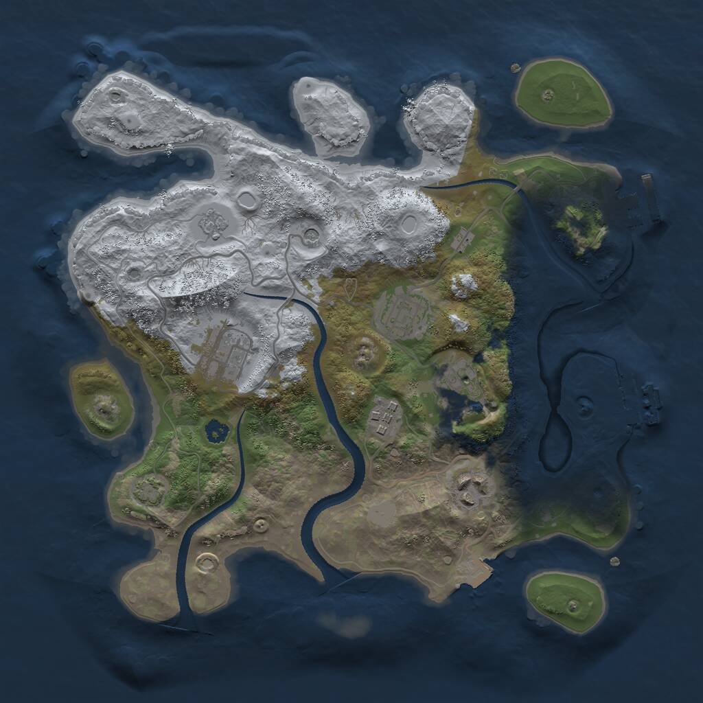 Rust Map: Procedural Map, Size: 3000, Seed: 1318780652, 11 Monuments
