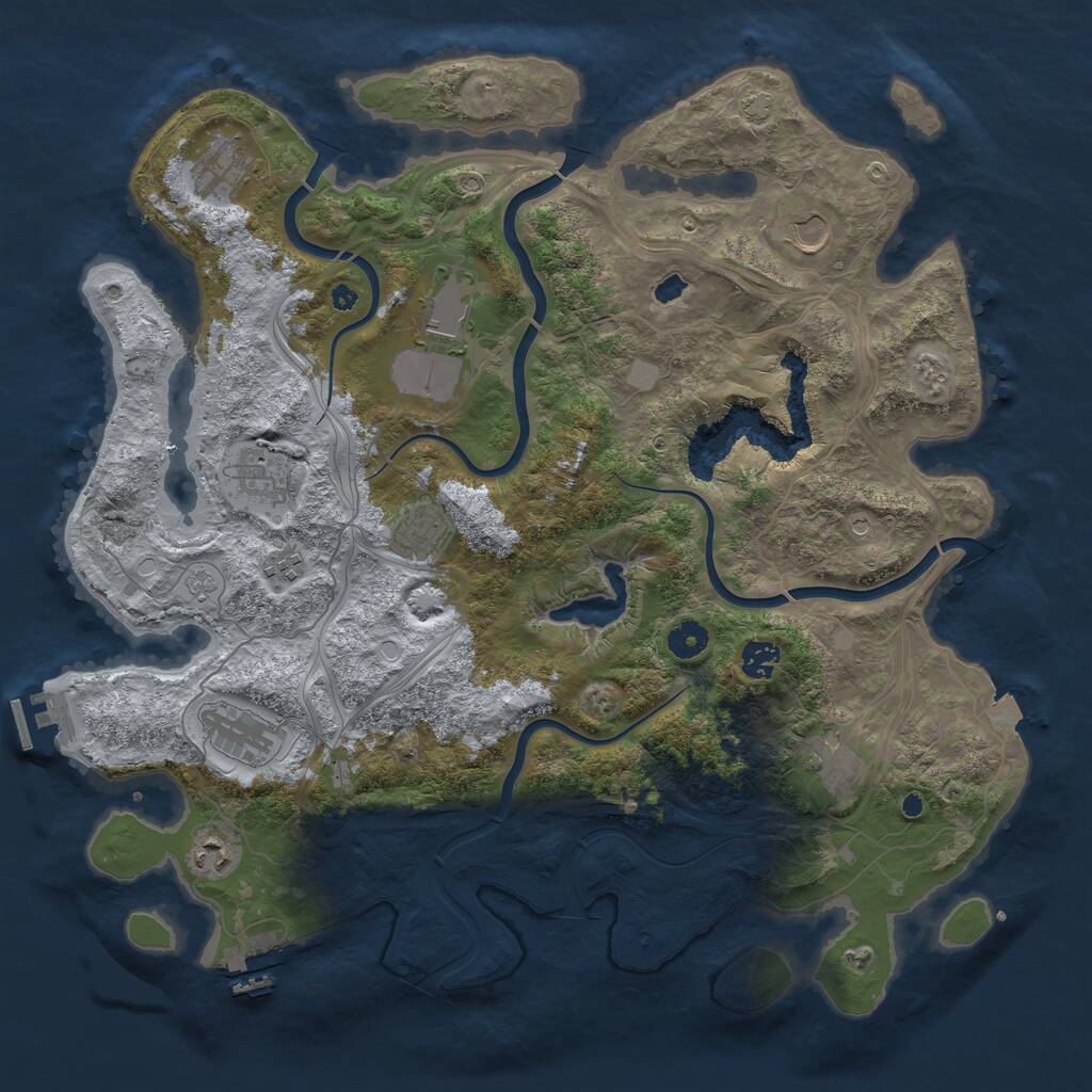 Rust Map: Procedural Map, Size: 4250, Seed: 13013, 16 Monuments
