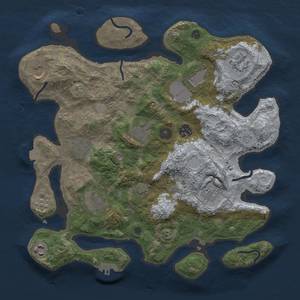 Thumbnail Rust Map: Procedural Map, Size: 3500, Seed: 1675824976, 17 Monuments