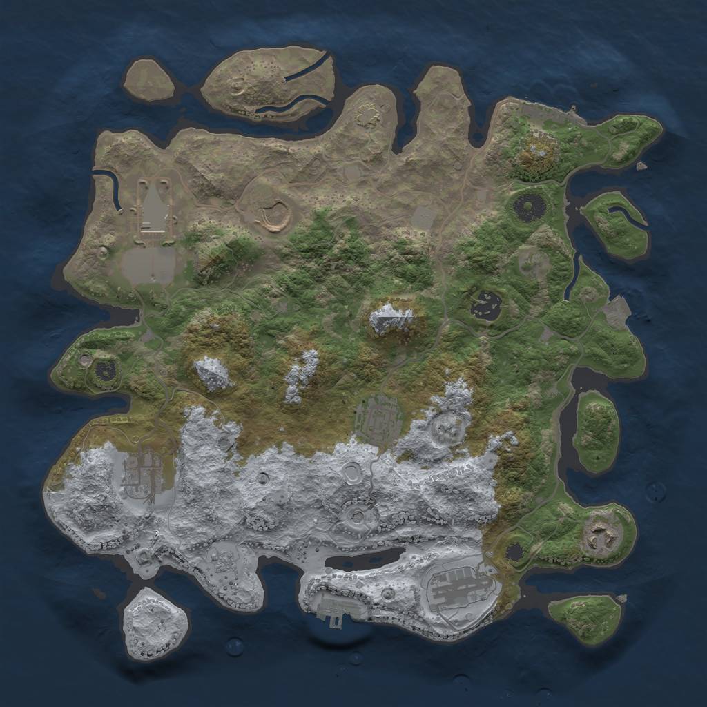 Rust Map: Procedural Map, Size: 3500, Seed: 95261814, 15 Monuments