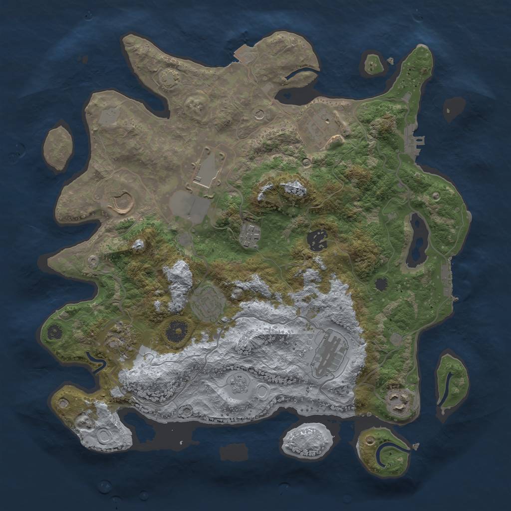 Rust Map: Procedural Map, Size: 3500, Seed: 15065944, 17 Monuments
