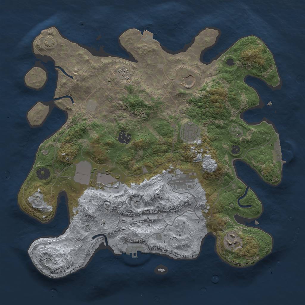 Rust Map: Procedural Map, Size: 3500, Seed: 4356785, 15 Monuments
