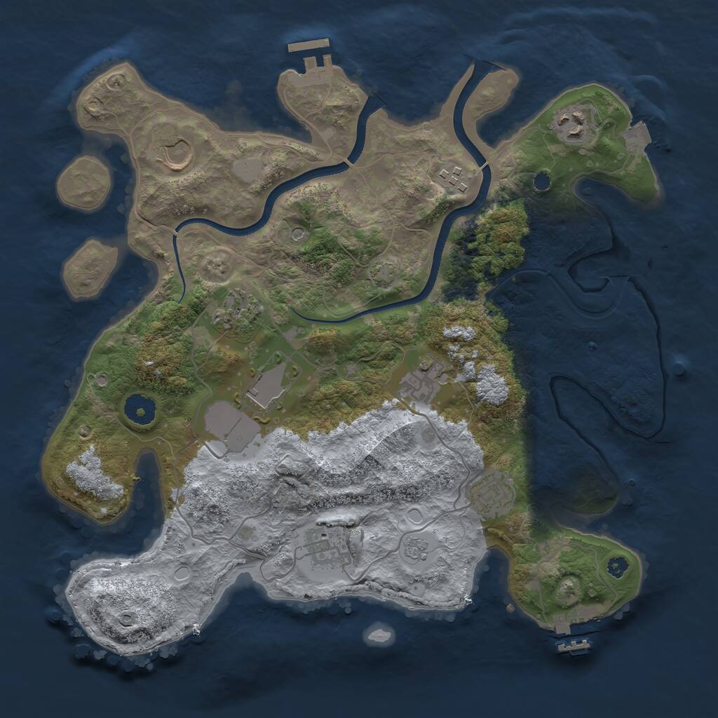 Rust Map: Procedural Map, Size: 3500, Seed: 4356785, 14 Monuments