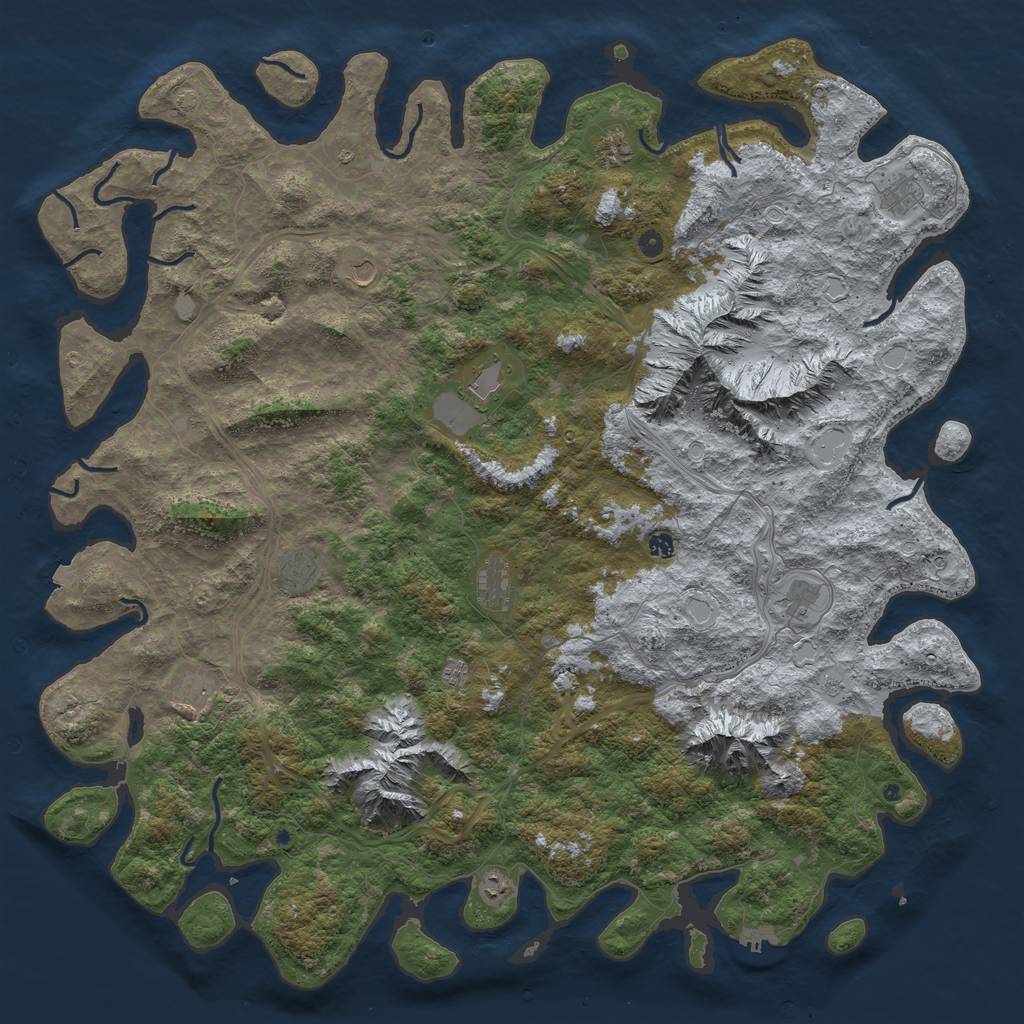 Rust Map: Procedural Map, Size: 6000, Seed: 1424822961, 18 Monuments