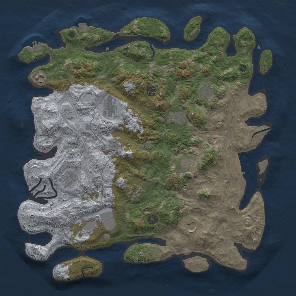 Rust Map: Procedural Map, Size: 4250, Seed: 44312878, 19 Monuments