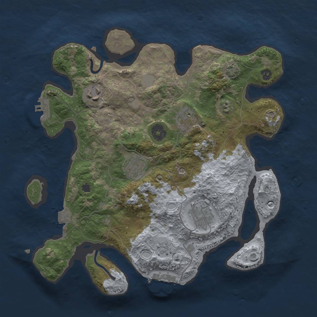 Rust Map: Procedural Map, Size: 3000, Seed: 26588, 12 Monuments