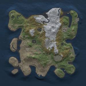 Thumbnail Rust Map: Procedural Map, Size: 3000, Seed: 12818, 12 Monuments